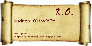 Kudron Olivér névjegykártya