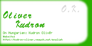 oliver kudron business card